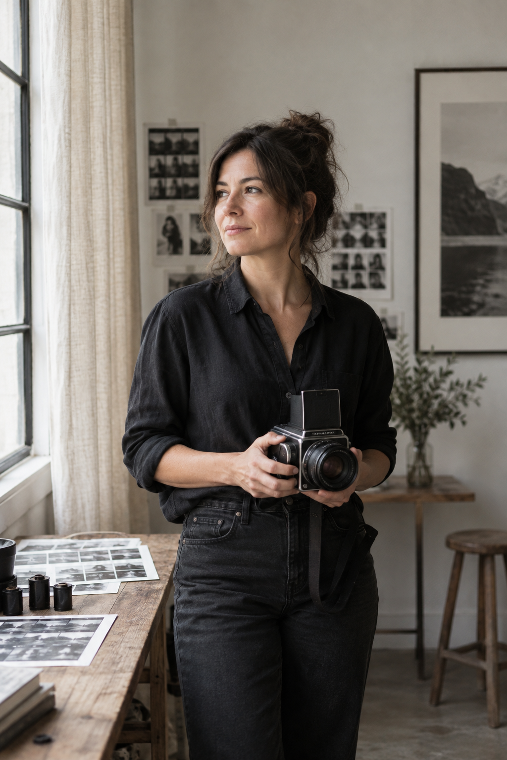 Photographer in studio